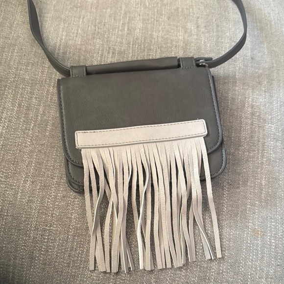 Gray Fringe Shoulder Bag - Picture 1 of 6